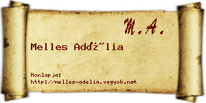 Melles Adélia névjegykártya